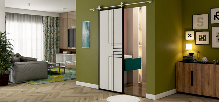 sliding bathroom door installation in Oakley
